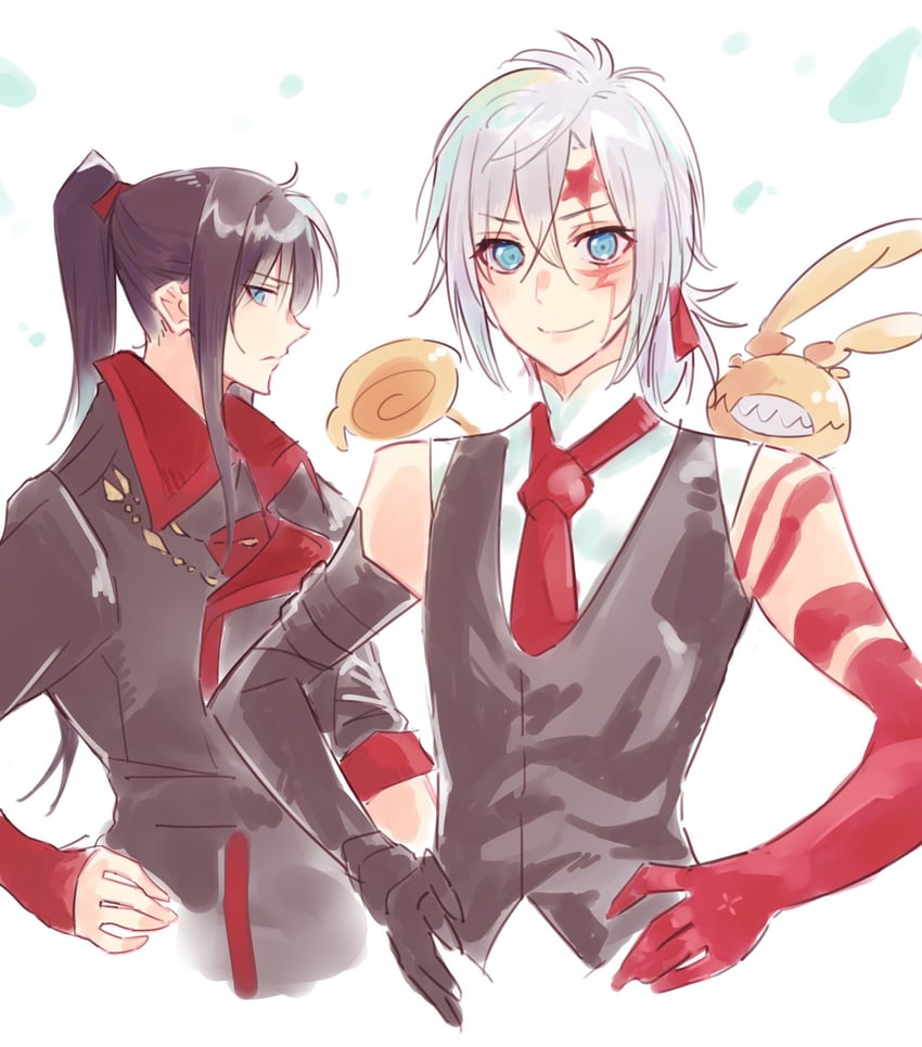 allen walker, kanda yuu, and timcanpy (d.gray-man) drawn by george_man