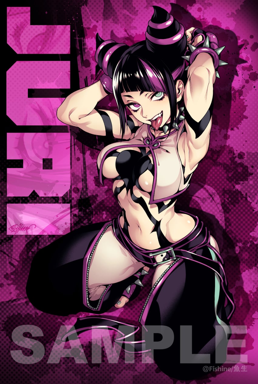han juri (street fighter and 1 more) drawn by fishine