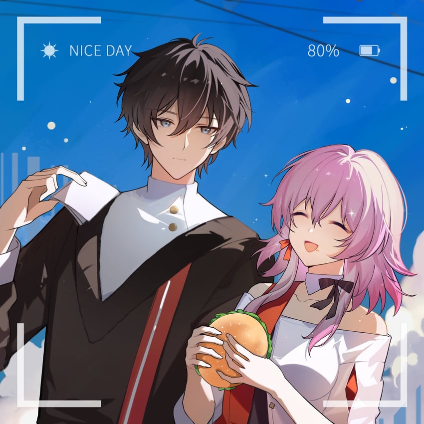 march 7th and dan heng (honkai and 1 more) drawn by pipirya