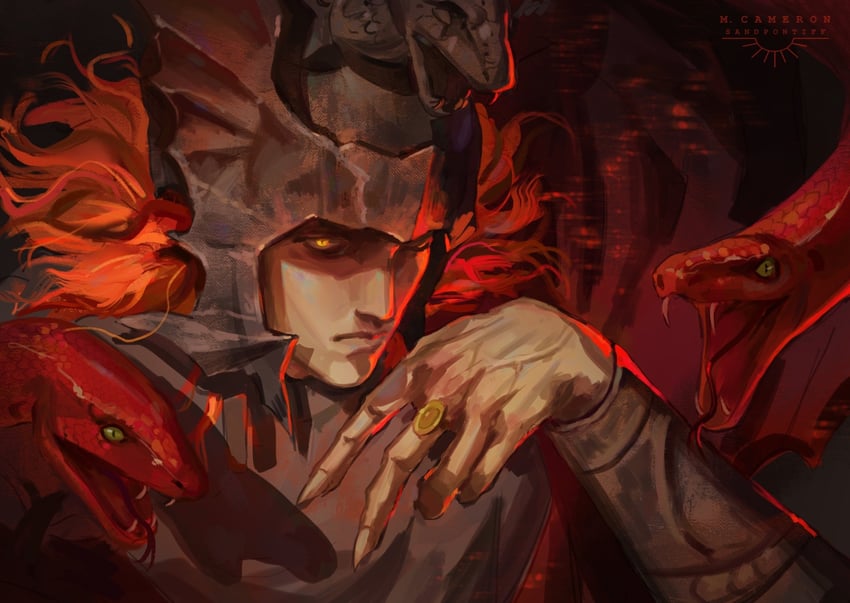 messmer the impaler (elden ring and 1 more) drawn by varrulin_(sandpontiff)