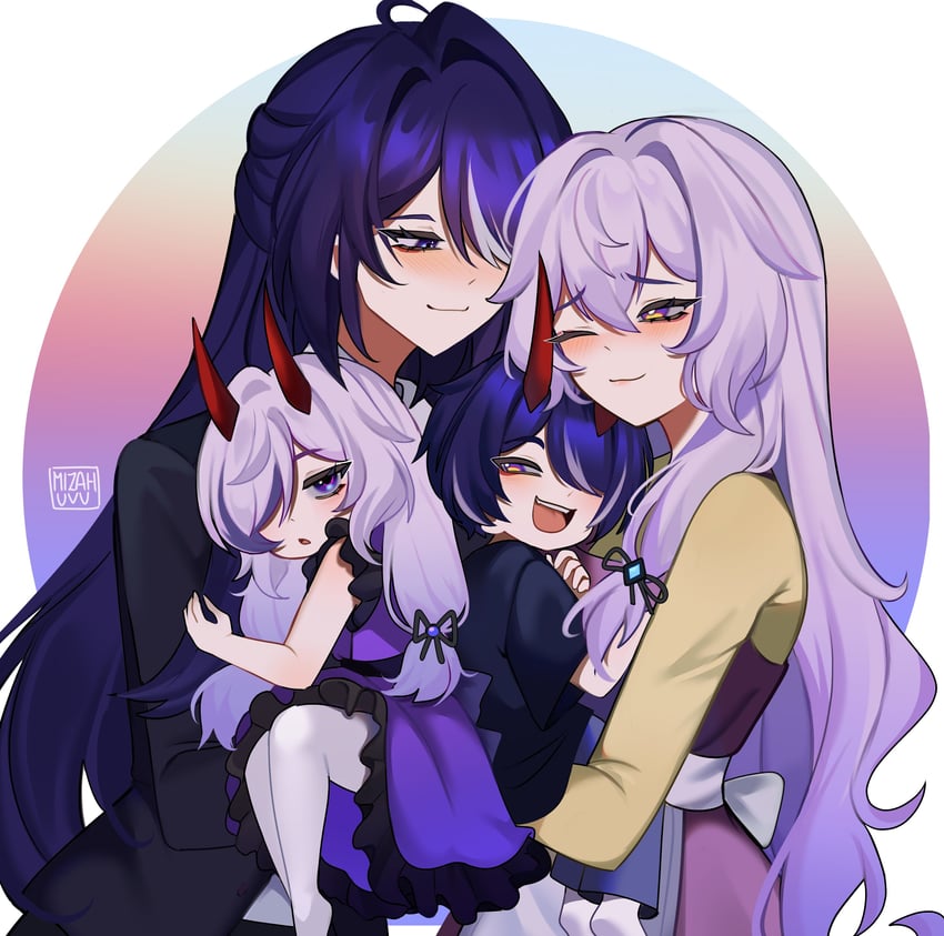 acheron and black swan (honkai and 1 more) drawn by mizah_(mizah)