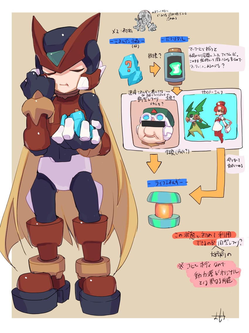 zero and zero(z) (mega man and 1 more) drawn by omochi_(mochi_skymega)