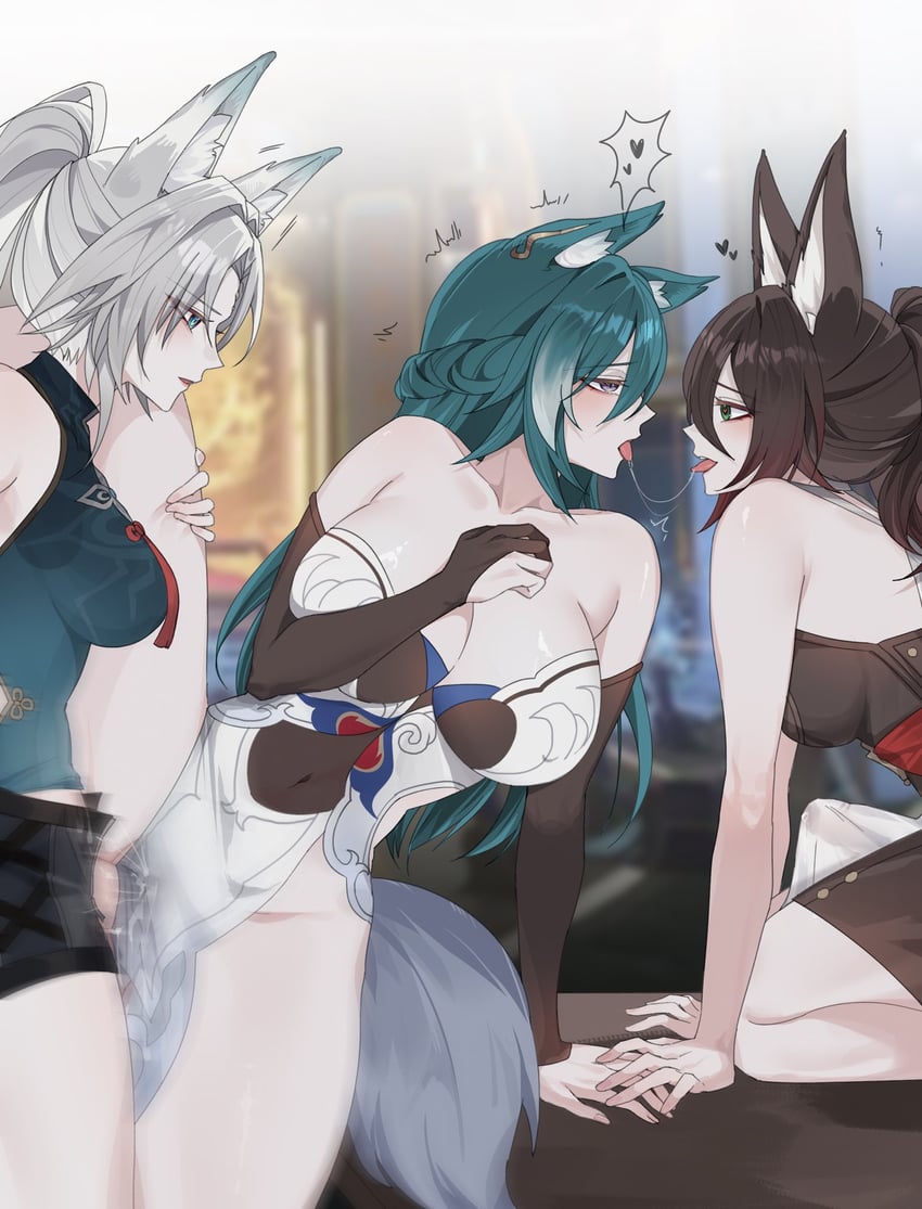 feixiao, tingyun, and yukong (honkai and 1 more) drawn by seol_(baconontheclock)