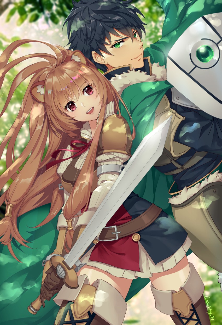 raphtalia and iwatani naofumi (tate no yuusha no nariagari) drawn by lucidsky