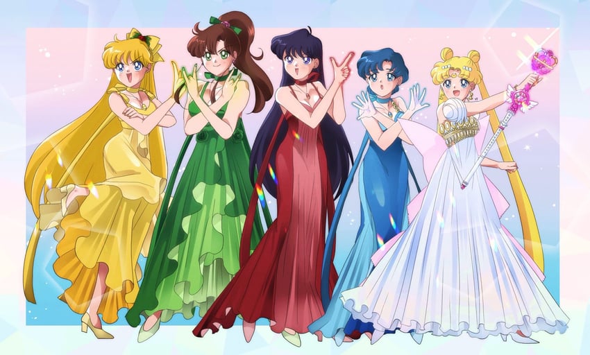 tsukino usagi, mizuno ami, aino minako, hino rei, kino makoto, and 5 more (bishoujo senshi sailor moon and 1 more) drawn by 0yasumi_0nemu3