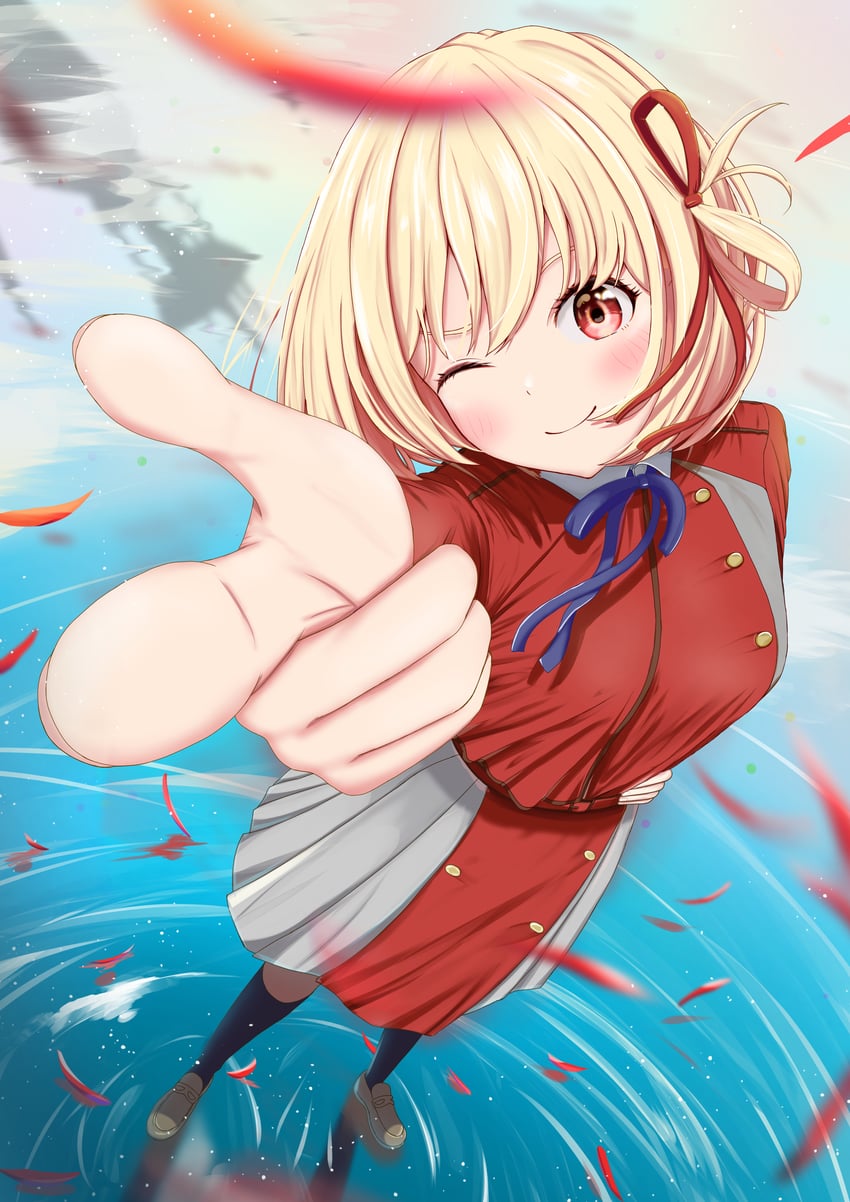 nishikigi chisato (lycoris recoil) drawn by akirondo