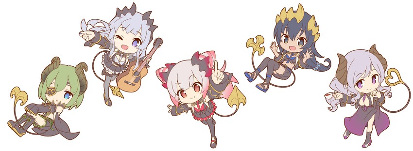 suou patra, saionji mary, sekishiro mico, shimamura charlotte, and sougetsu eli (nanashi inc. and 1 more) drawn by gagame
