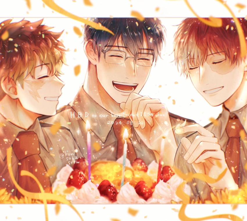 midoriya izuku, todoroki shoto, and iida tenya (boku no hero academia) drawn by konsobastew