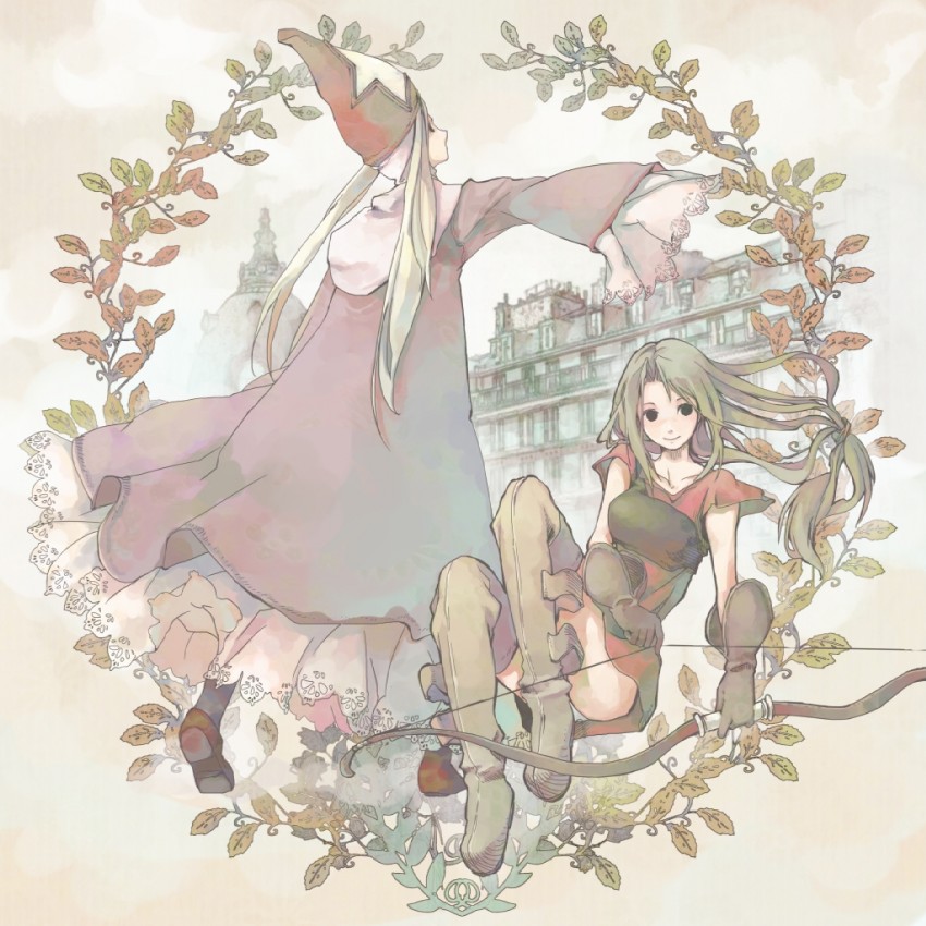 time mage and archer (final fantasy and 1 more) drawn by murakami_mame