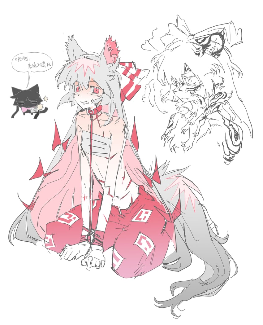 fujiwara no mokou and houraisan kaguya (touhou) drawn by xiboliya_suanxing_shengwu