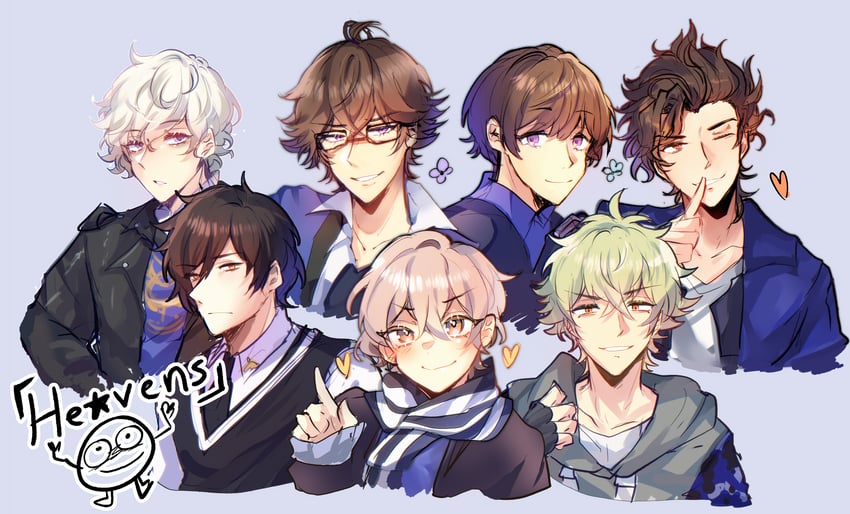 mikado nagi, sumeragi kira, ootori eiichi, hyuuga yamato, ootori eiji, and 2 more (uta no prince-sama) drawn by x0vertime