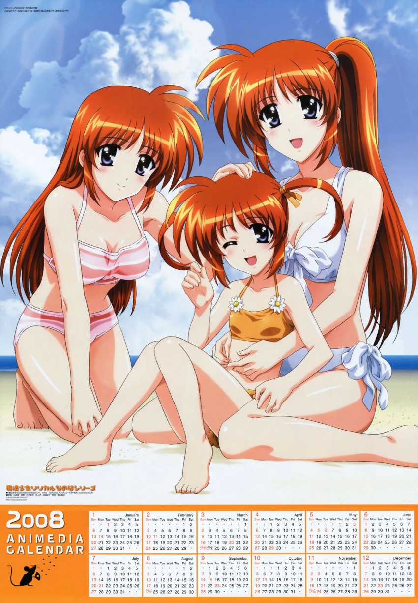 takamachi nanoha (lyrical nanoha and 3 more) drawn by komori_atsushi