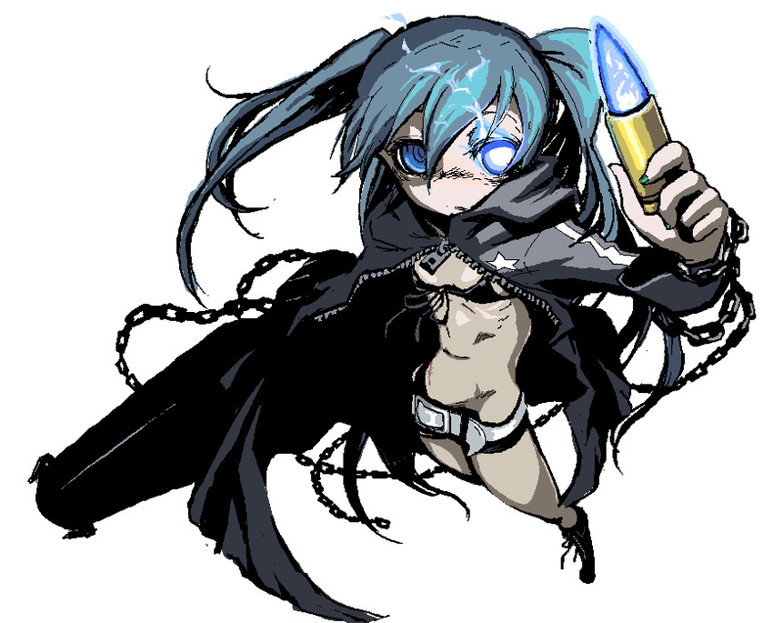 black rock shooter and kuroki kaze (final fantasy and 2 more) drawn by indee