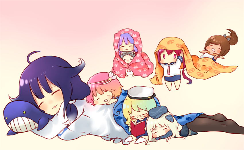 i-19, i-58, i-401, taigei, u-511, and 3 more (kantai collection) drawn by kobone
