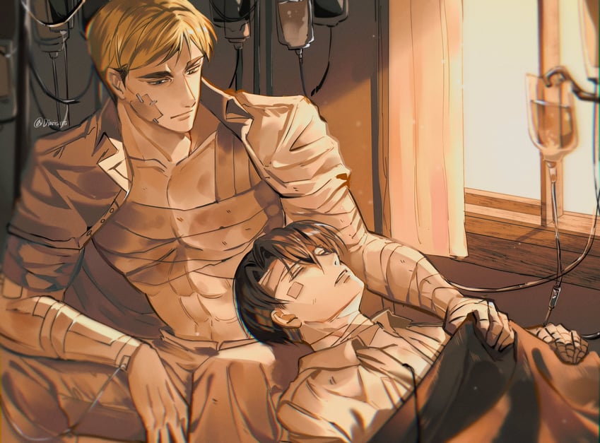 levi and erwin smith (shingeki no kyojin) drawn by diaris115