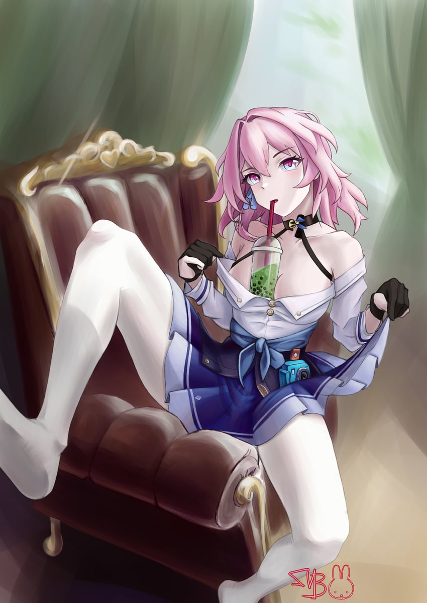 march 7th (honkai and 1 more) drawn by miffybateman