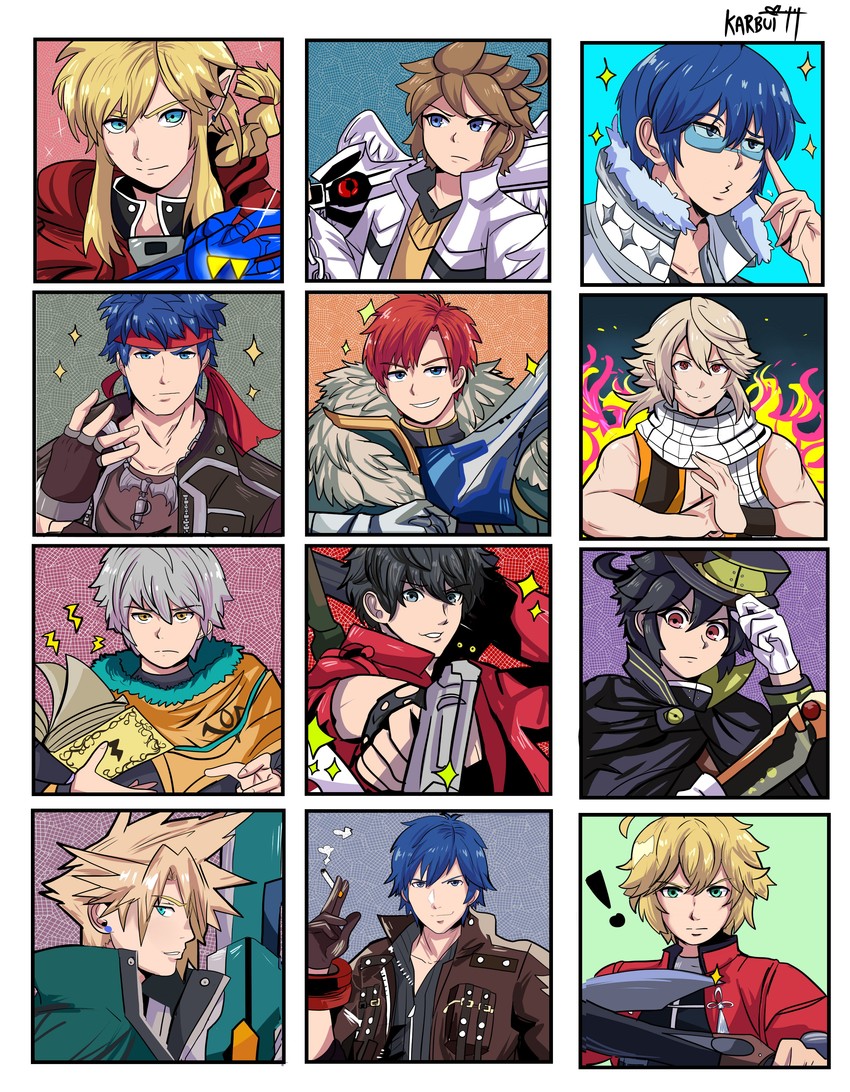 link, cloud strife, archer, amamiya ren, dante, and 20 more (fate and 31 more) drawn by karbuitt