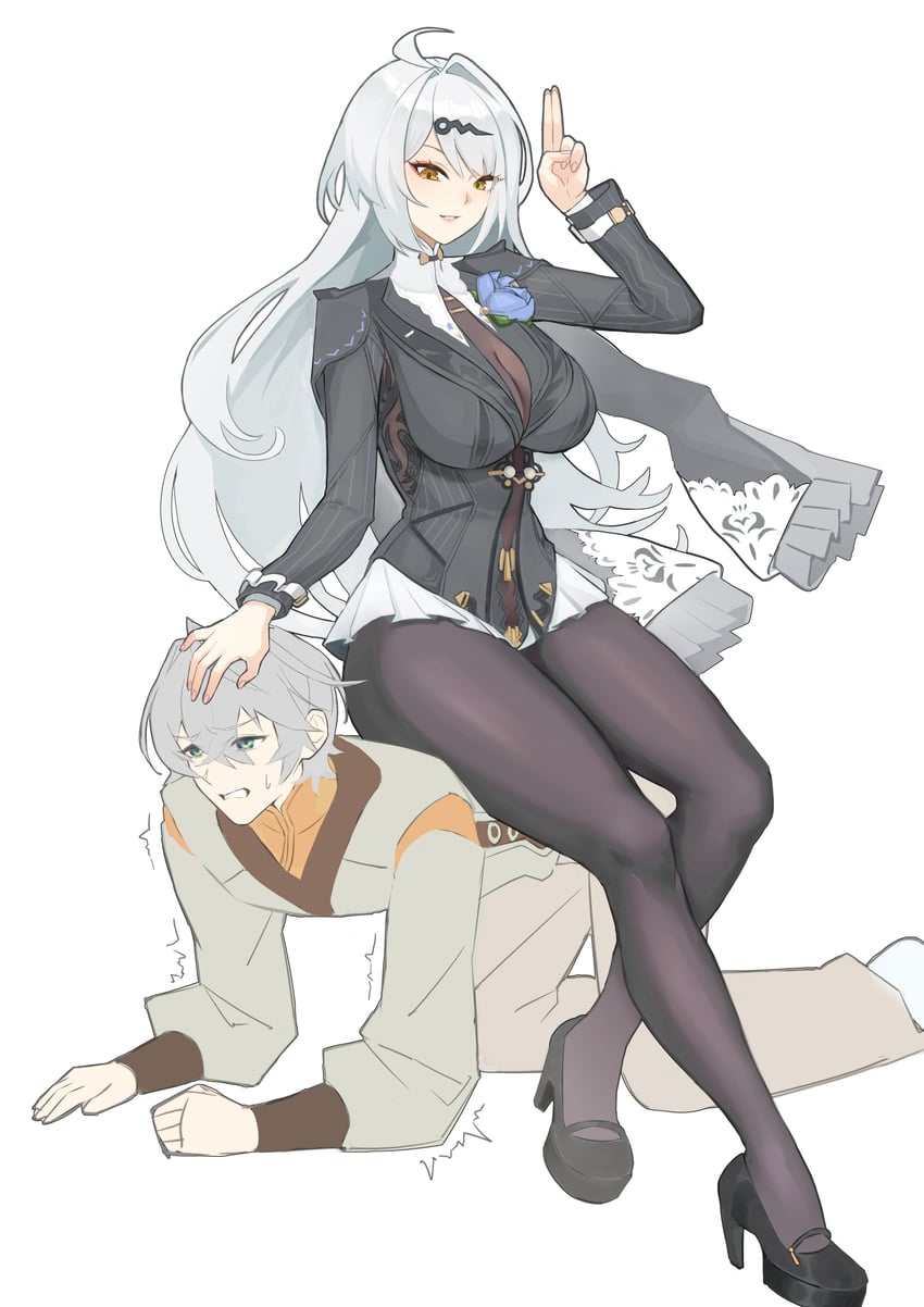 yixuan and wise (zenless zone zero) drawn by tattered_helmet_(polan_kui)