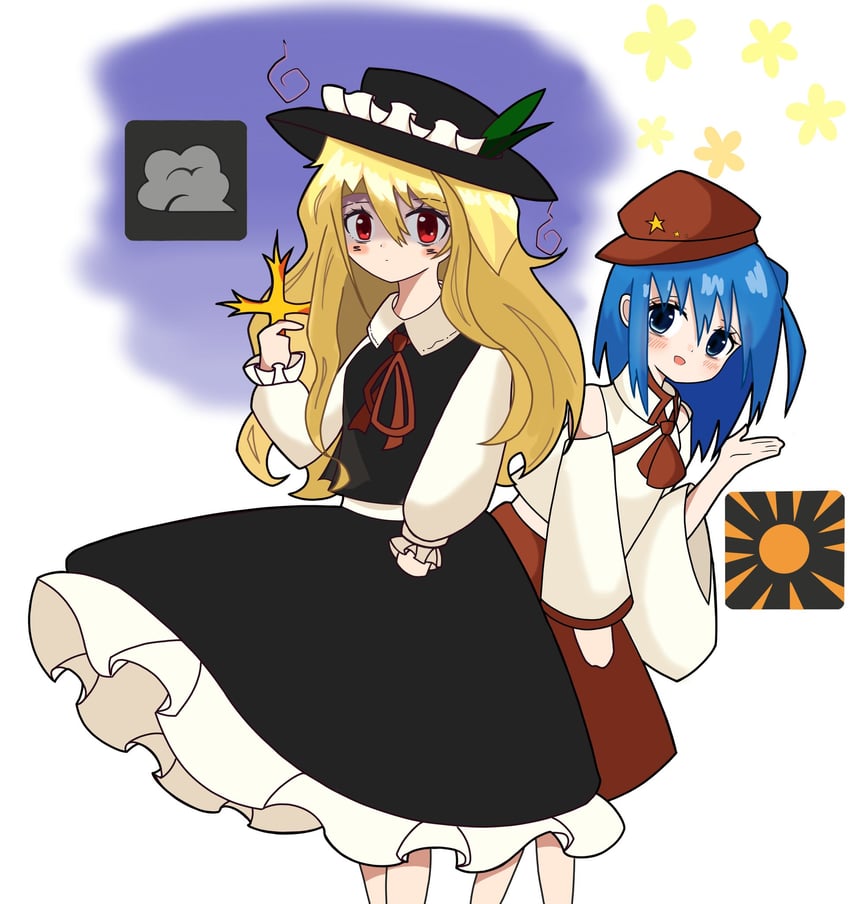 jacket girl and label girl (touhou and 1 more) drawn by 0ff_lakbi