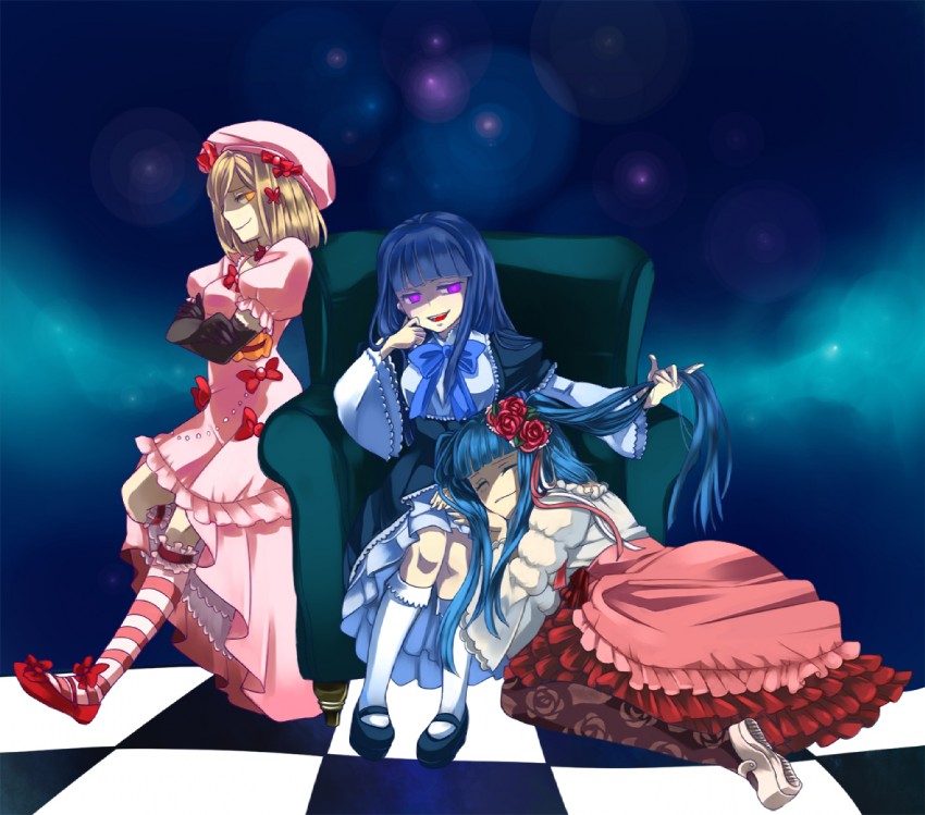 frederica bernkastel, furudo erika, and lambdadelta (umineko no naku koro ni) drawn by nanamura