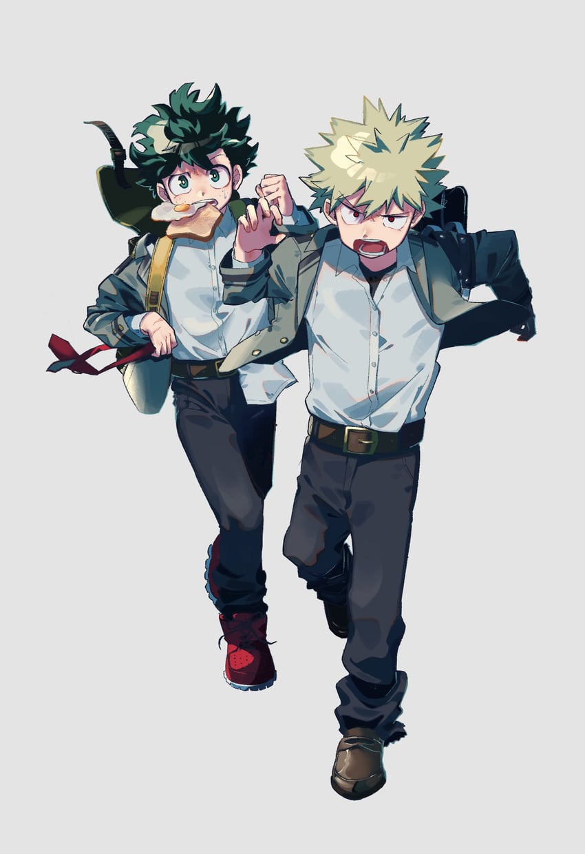 midoriya izuku and bakugou katsuki (boku no hero academia) drawn by niwa2wa_tori