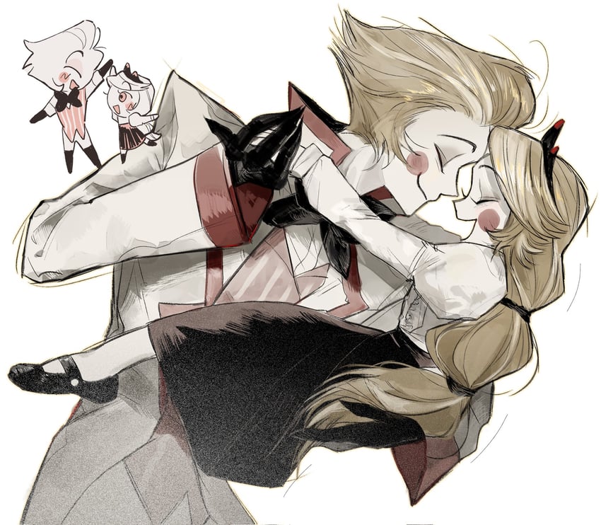 lucifer morningstar and charlie morningstar (hazbin hotel) drawn by tppiiiiqqt