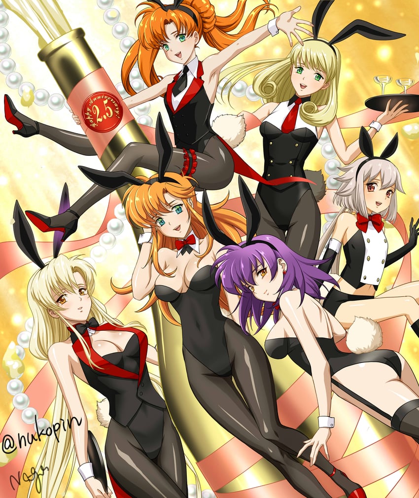 riana, tiaris, lambda, rachel, chris, and 1 more (langrisser and 6 more) drawn by nagasaki_yuko