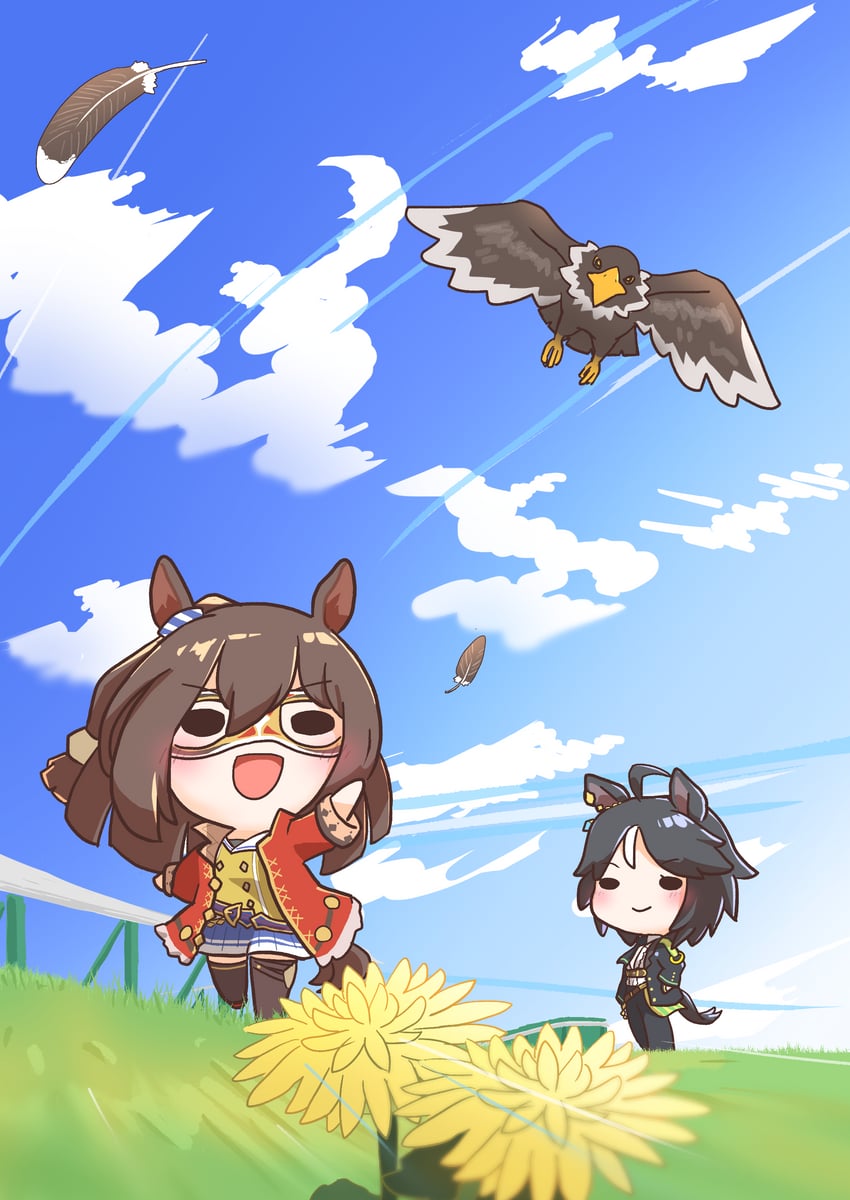 fuji kiseki, el condor pasa, and mambo (umamusume) drawn by chokueji