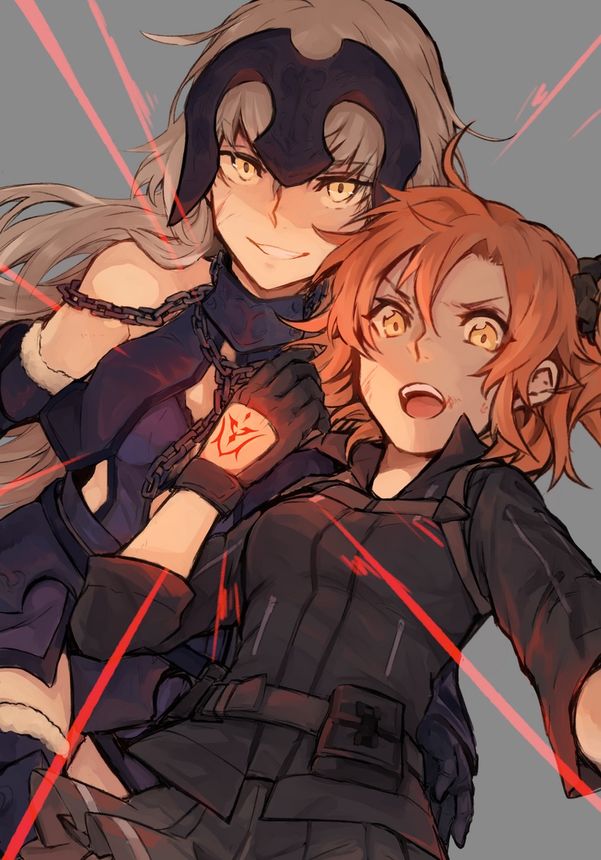 fujimaru ritsuka and jeanne d'arc alter (fate and 1 more) drawn by kiri_(0218htt)