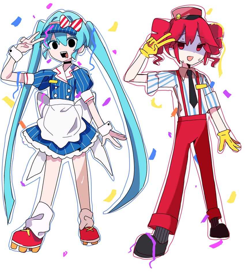 hatsune miku and kasane teto (vocaloid and 2 more) drawn by user_zshe5245