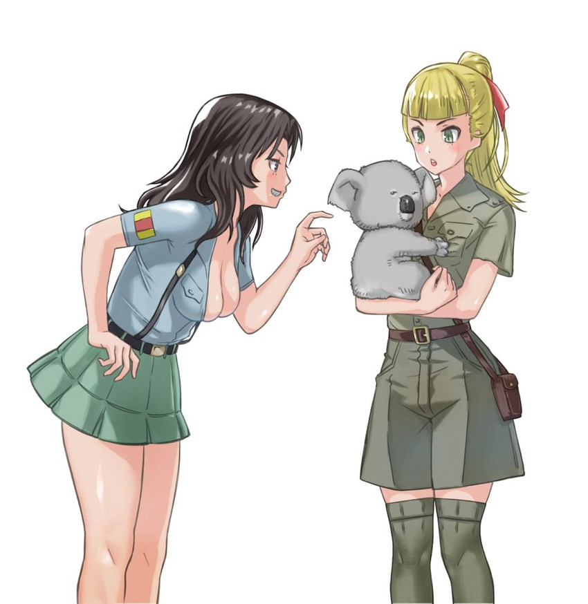 el, wallaby, and koala (girls und panzer) drawn by yamano_rita