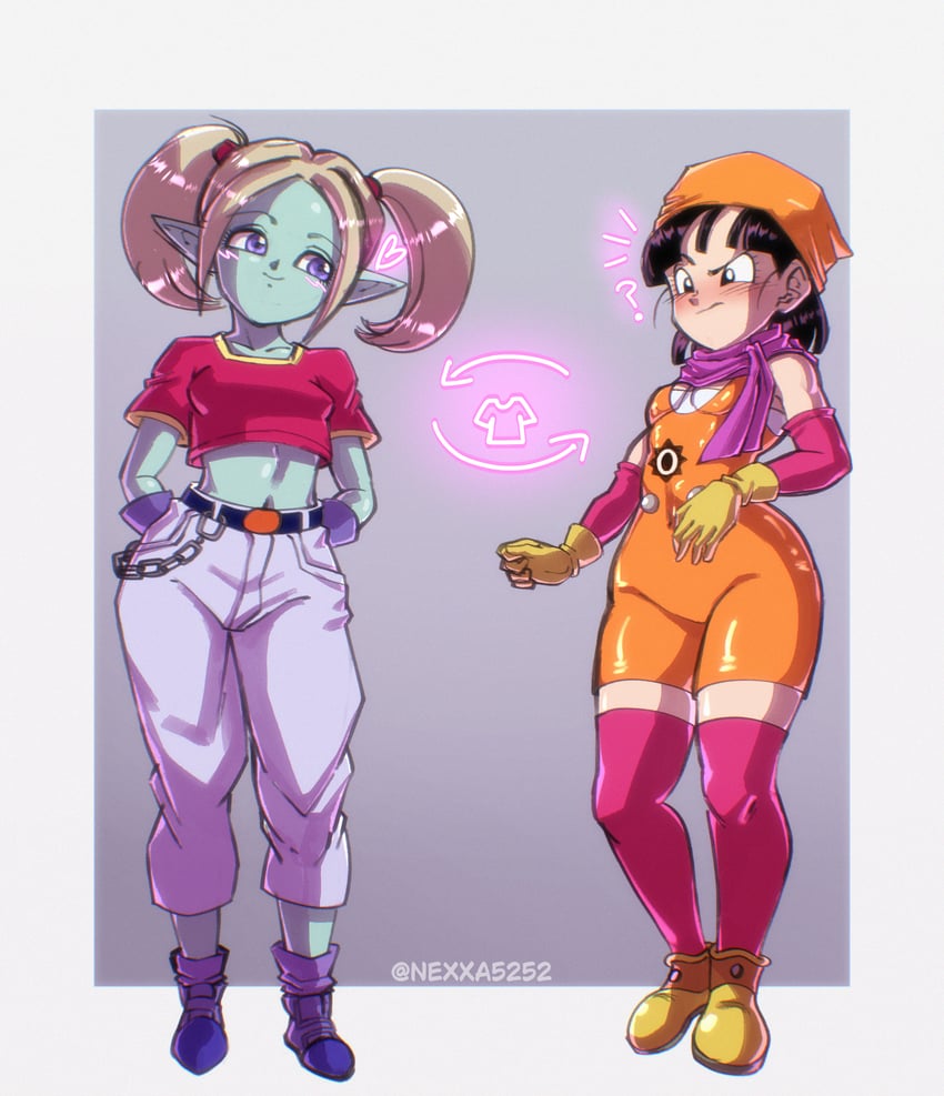 pan and pansy (dragon ball and 2 more) drawn by nexx_art