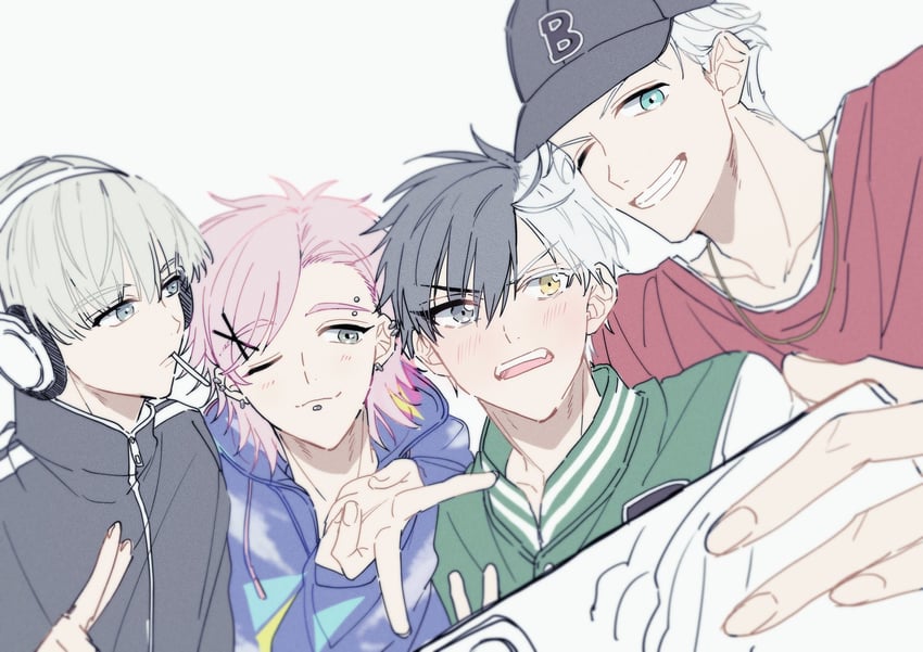 sakura haruka, umemiya hajime, kaji ren, and kiryuu mitsuki (wind breaker) drawn by swag_yo