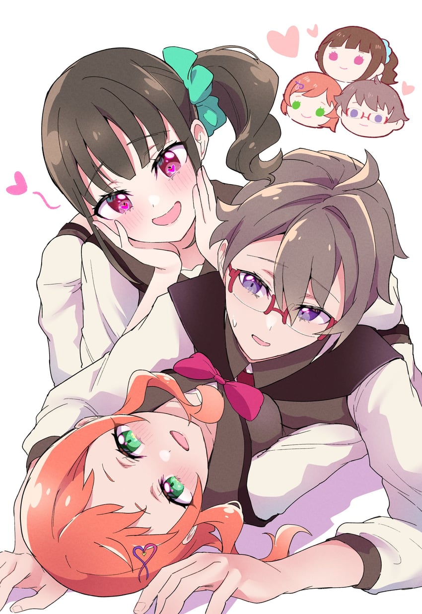 nekoyashiki mayu, inukai iroha, and toyama satoru (precure and 1 more) drawn by mikorin