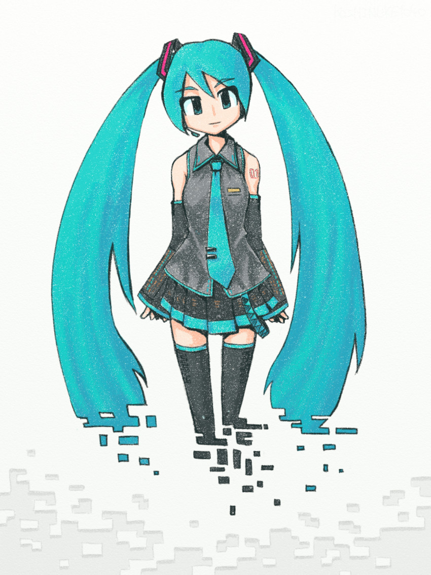 hatsune miku (vocaloid and 1 more) drawn by koshinuke1040