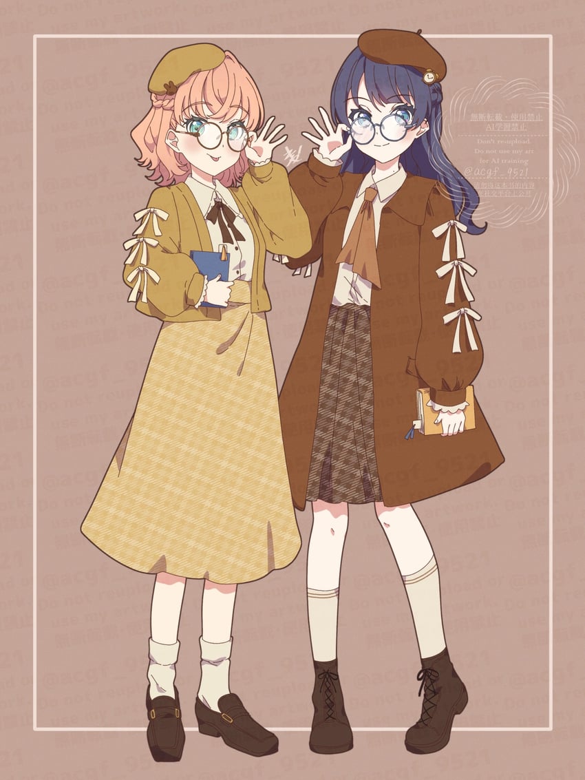 hinoshita kaho and murano sayaka (love live! and 1 more) drawn by kyaku_tasu