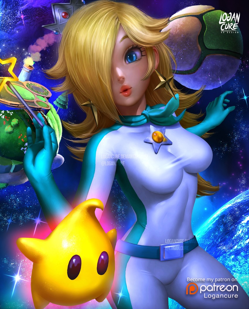 rosalina, luma, and biker rosalina (mario and 4 more) drawn by logan_cure