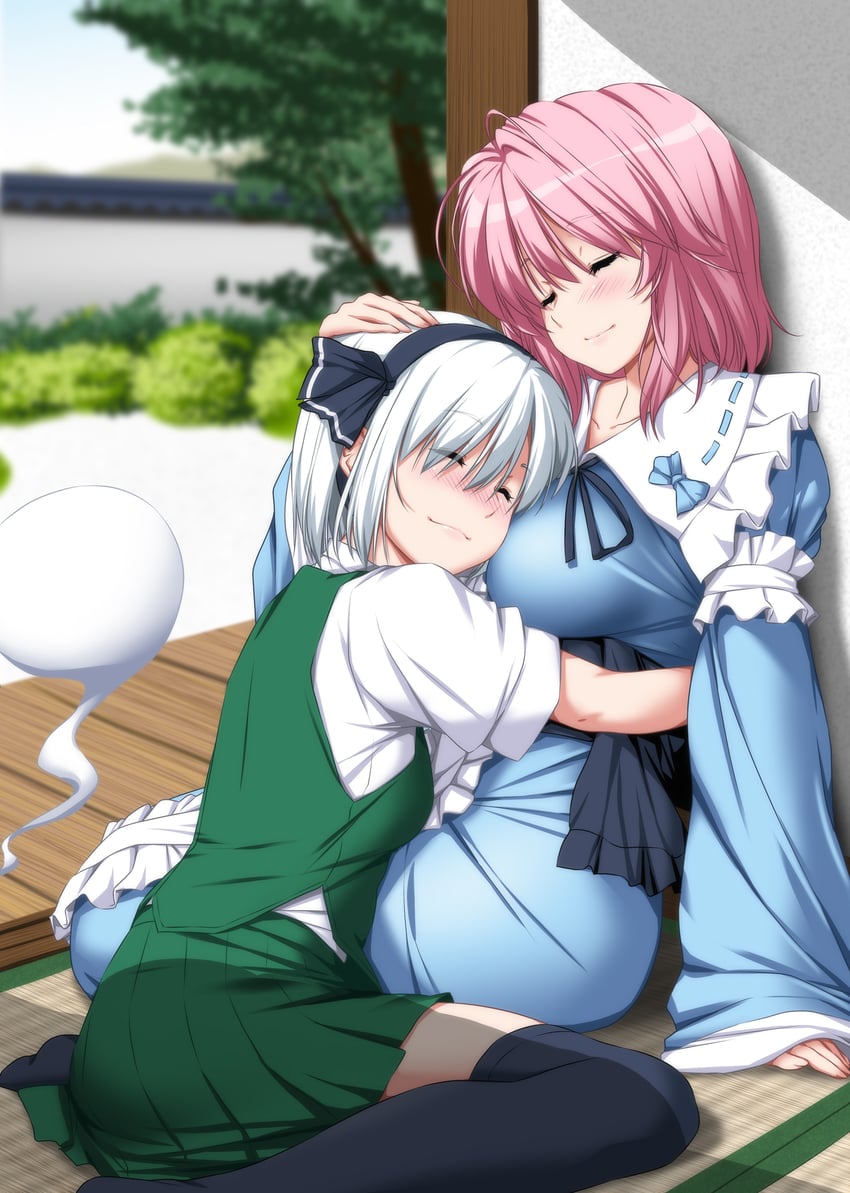 konpaku youmu and saigyouji yuyuko (touhou) drawn by nori_tamago