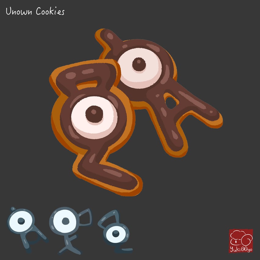 unown, unown a, unown f, and unown g (pokemon) drawn by yuki00yo