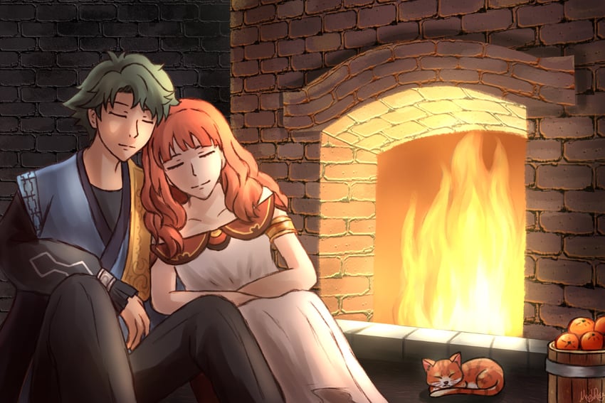celica and alm (fire emblem and 2 more) drawn by maplerose