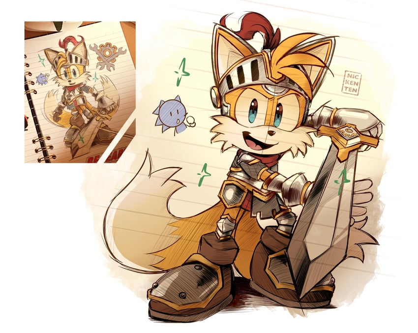 sonic the hedgehog, tails, and mr. needlemouse (sonic and 1 more) drawn by nic_kenten