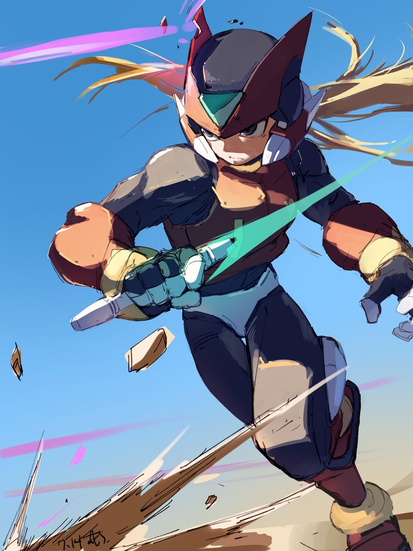 zero and zero(z) (mega man and 1 more) drawn by omochi_(mochi_skymega)