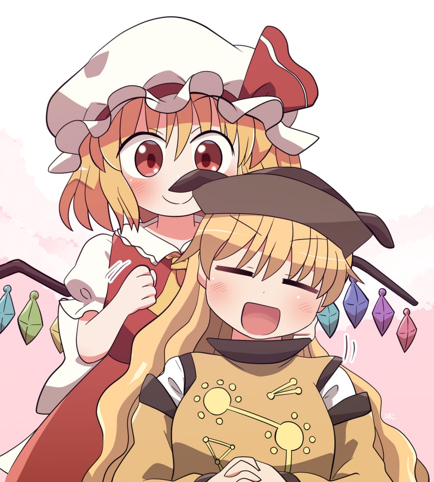 flandre scarlet and matara okina (touhou) drawn by rokugou_daisuke