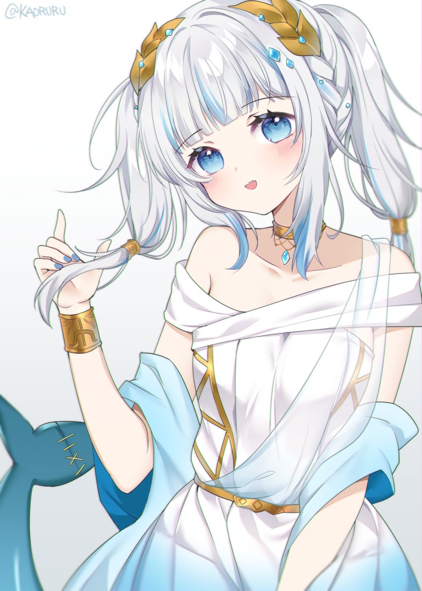 gawr gura (hololive and 1 more) drawn by kaoruru_(sakuno2911)