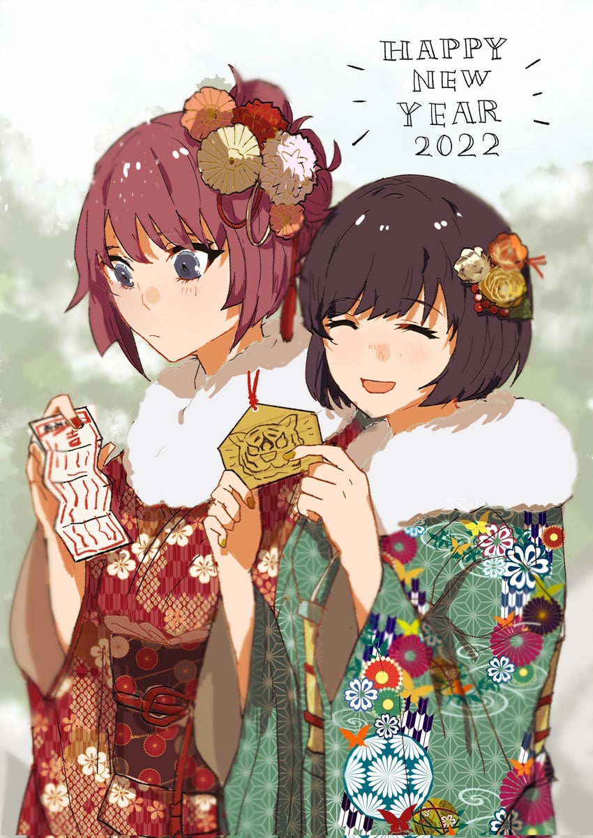 senjougahara hitagi and hanekawa tsubasa (monogatari) drawn by valhalla0707