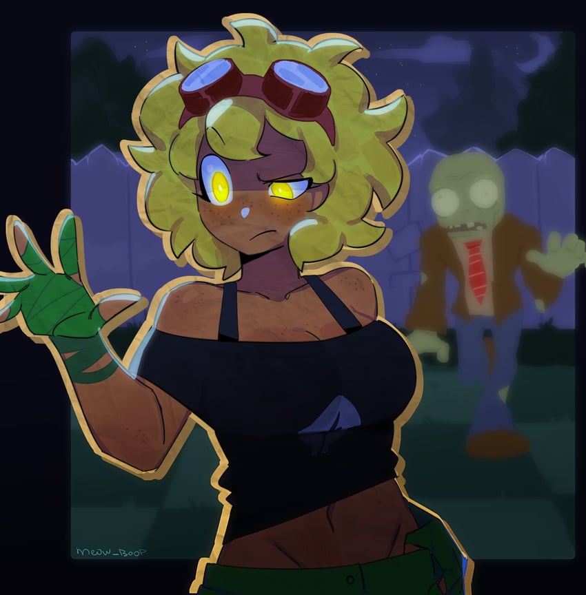 solar flare and zombie (plants vs. zombies and 1 more) drawn by firemauer
