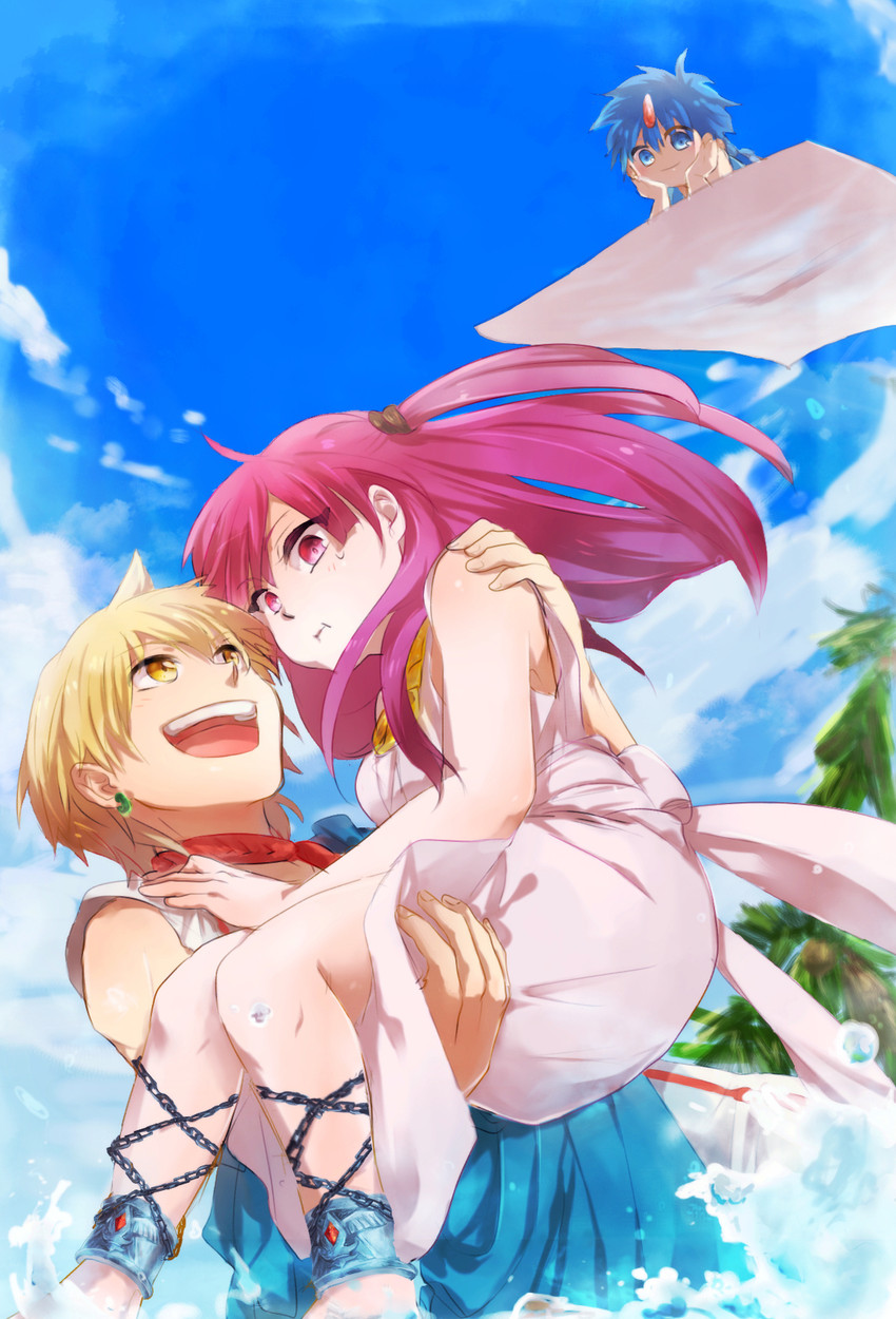 morgiana, aladdin, and alibaba saluja (magi the labyrinth of magic) drawn by mmk_okikami