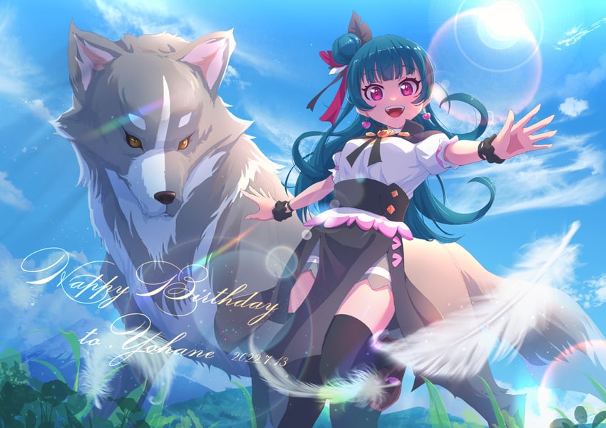 tsushima yoshiko, yohane, and lailaps (love live! and 2 more) drawn by senkun