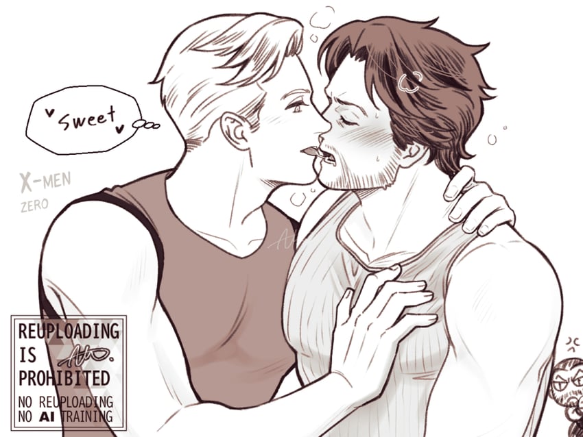 wolverine, deadpool, and sabertooth (marvel and 3 more) drawn by sherlock7akane