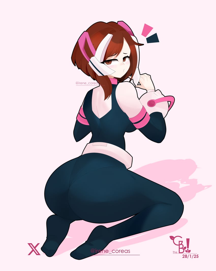 uraraka ochaco (boku no hero academia) drawn by diamondgreenanimat0